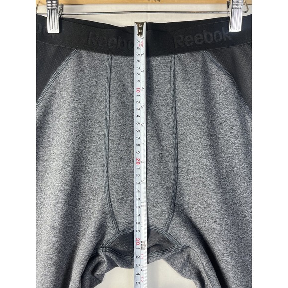 Reebok Mens Leggings Size L Gray & Black Compression Workout Running Breathable - Picture 11 of 14